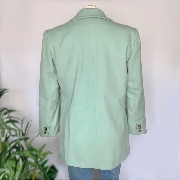 v i n t a g e :: Seafoam Wool Cashmere Longline Blazer Vest Set Bloomingdale’s - Picture 13 of 16